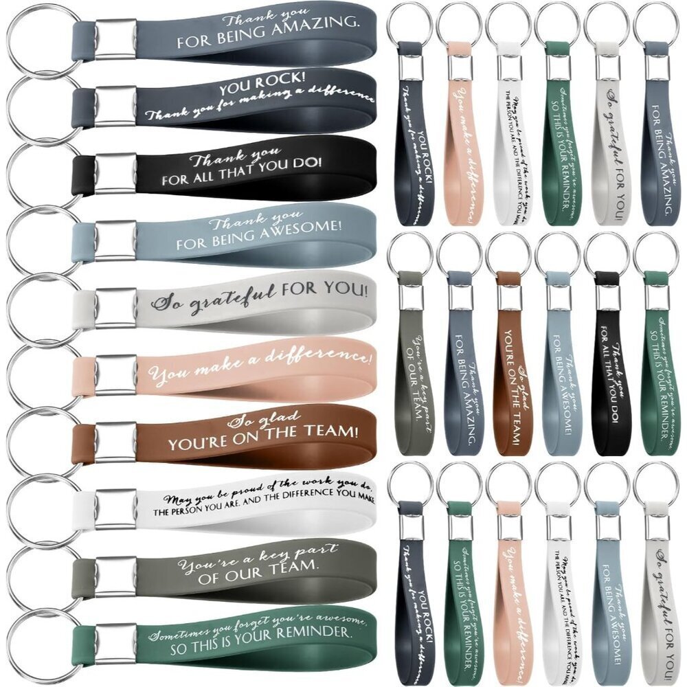 30 Pcs Inspirational Keychains Bulk Gift for Employees Coworkers Team Celebratio